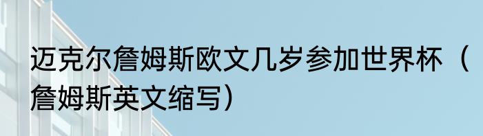 迈克尔詹姆斯欧文几岁参加世界杯（詹姆斯英文缩写）