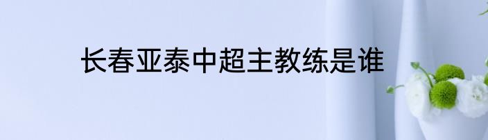 长春亚泰中超主教练是谁