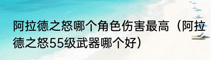 阿拉德之怒哪个角色伤害最高（阿拉德之怒55级武器哪个好）