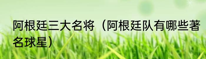 阿根廷三大名将（阿根廷队有哪些著名球星）