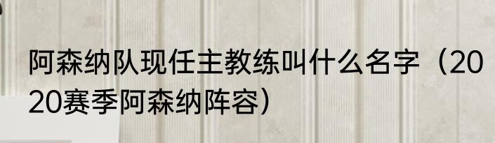 阿森纳队现任主教练叫什么名字（2020赛季阿森纳阵容）