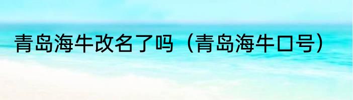青岛海牛改名了吗（青岛海牛口号）