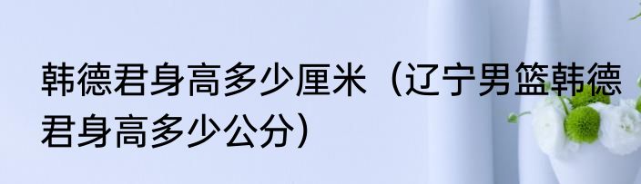 韩德君身高多少厘米（辽宁男篮韩德君身高多少公分）