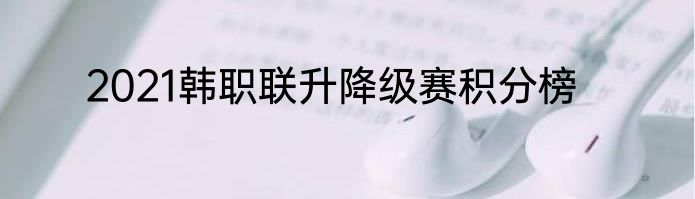 2021韩职联升降级赛积分榜