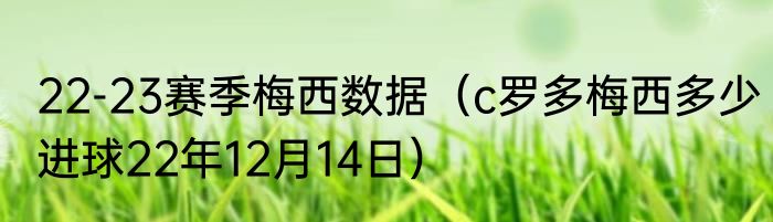 22-23赛季梅西数据（c罗多梅西多少进球22年12月14日）