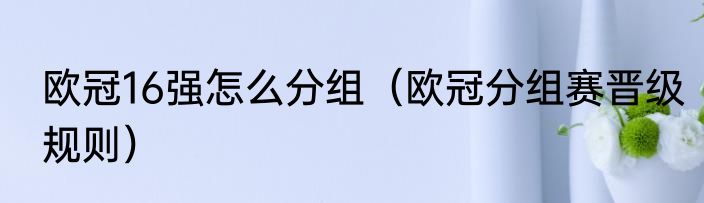 欧冠16强怎么分组（欧冠分组赛晋级规则）