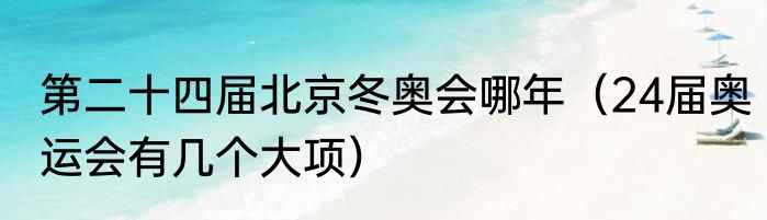 第二十四届北京冬奥会哪年（24届奥运会有几个大项）