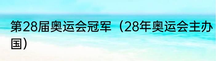 第28届奥运会冠军（28年奥运会主办国）