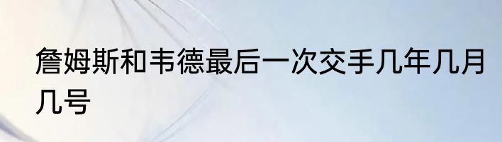 詹姆斯和韦德最后一次交手几年几月几号