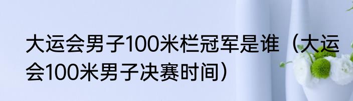 大运会男子100米栏冠军是谁（大运会100米男子决赛时间）