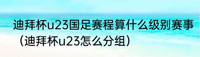 迪拜杯u23国足赛程算什么级别赛事（迪拜杯u23怎么分组）
