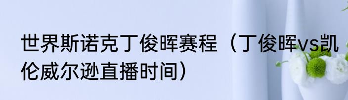 世界斯诺克丁俊晖赛程（丁俊晖vs凯伦威尔逊直播时间）