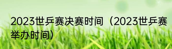 2023世乒赛决赛时间（2023世乒赛举办时间）