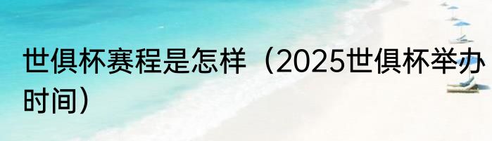 世俱杯赛程是怎样（2025世俱杯举办时间）