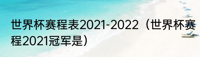 世界杯赛程表2021-2022（世界杯赛程2021冠军是）