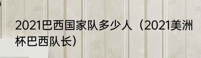 2021巴西国家队多少人（2021美洲杯巴西队长）