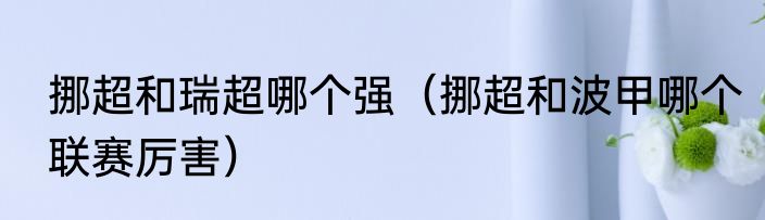 挪超和瑞超哪个强（挪超和波甲哪个联赛厉害）