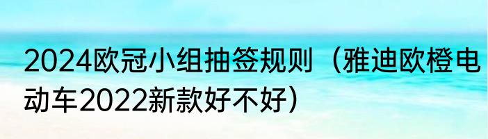 2024欧冠小组抽签规则（雅迪欧橙电动车2022新款好不好）