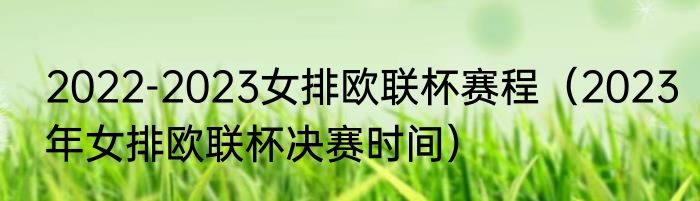 2022-2023女排欧联杯赛程（2023年女排欧联杯决赛时间）