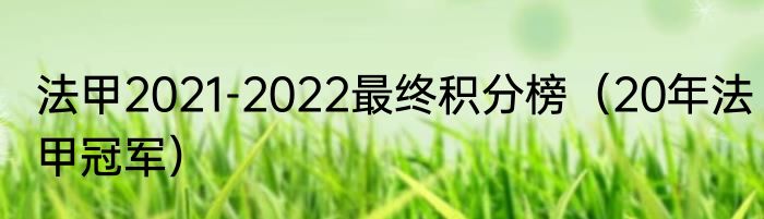 法甲2021-2022最终积分榜（20年法甲冠军）