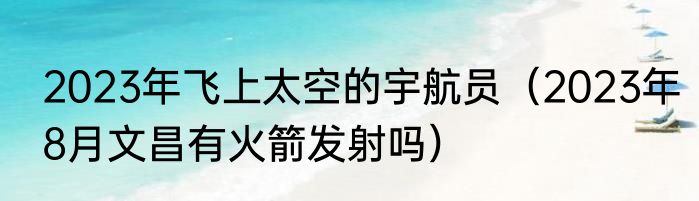 2023年飞上太空的宇航员（2023年8月文昌有火箭发射吗）