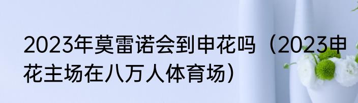 2023年莫雷诺会到申花吗（2023申花主场在八万人体育场）