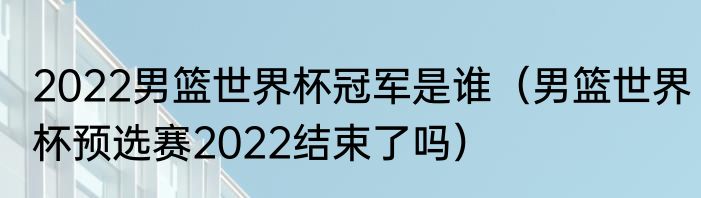 2022男篮世界杯冠军是谁（男篮世界杯预选赛2022结束了吗）
