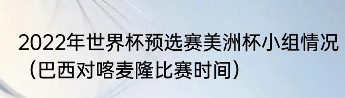 2022年世界杯预选赛美洲杯小组情况（巴西对喀麦隆比赛时间）