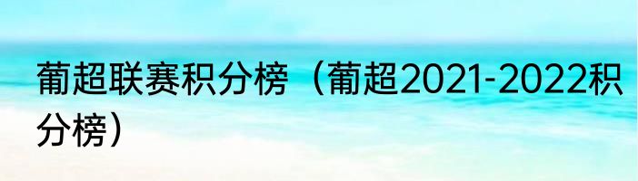 葡超联赛积分榜（葡超2021-2022积分榜）