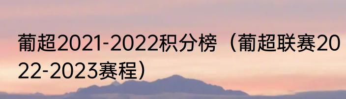 葡超2021-2022积分榜（葡超联赛2022-2023赛程）
