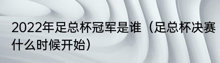 2022年足总杯冠军是谁（足总杯决赛什么时候开始）