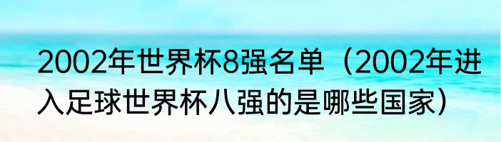 2002年世界杯8强名单（2002年进入足球世界杯八强的是哪些国家）