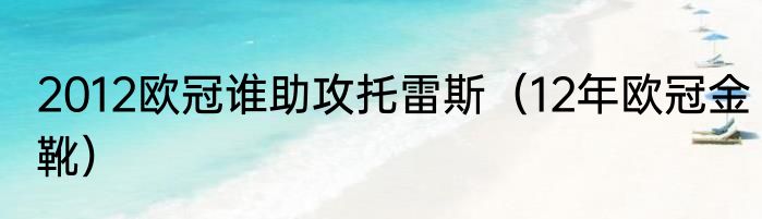 2012欧冠谁助攻托雷斯（12年欧冠金靴）