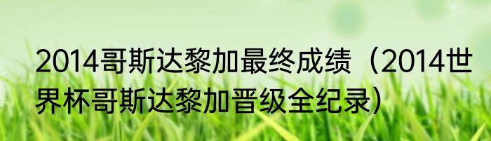 2014哥斯达黎加最终成绩（2014世界杯哥斯达黎加晋级全纪录）