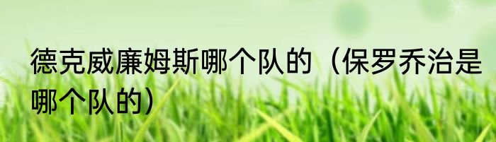 德克威廉姆斯哪个队的（保罗乔治是哪个队的）