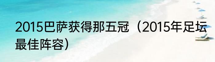 2015巴萨获得那五冠（2015年足坛最佳阵容）