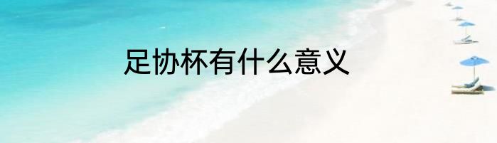 足协杯有什么意义