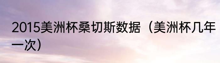 2015美洲杯桑切斯数据（美洲杯几年一次）