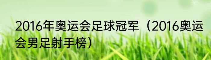 2016年奥运会足球冠军（2016奥运会男足射手榜）
