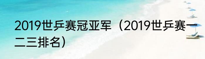 2019世乒赛冠亚军（2019世乒赛一二三排名）