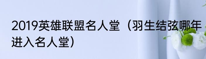 2019英雄联盟名人堂（羽生结弦哪年进入名人堂）