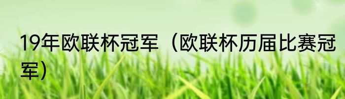 19年欧联杯冠军（欧联杯历届比赛冠军）