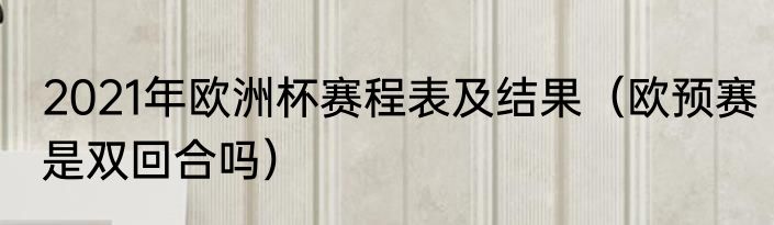 2021年欧洲杯赛程表及结果（欧预赛是双回合吗）