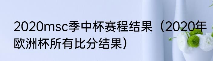 2020msc季中杯赛程结果（2020年欧洲杯所有比分结果）