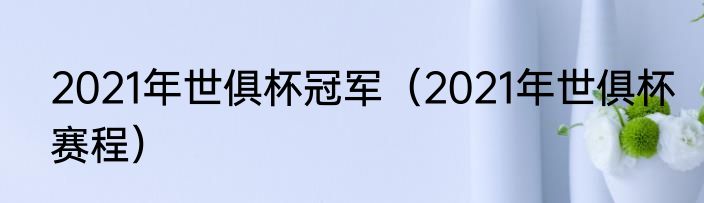 2021年世俱杯冠军（2021年世俱杯赛程）