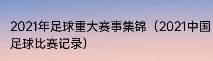 2021年足球重大赛事集锦（2021中国足球比赛记录）