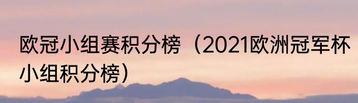 欧冠小组赛积分榜（2021欧洲冠军杯小组积分榜）