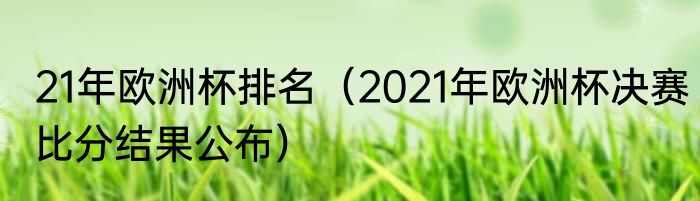 21年欧洲杯排名（2021年欧洲杯决赛比分结果公布）