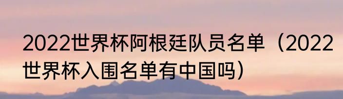 2022世界杯阿根廷队员名单（2022世界杯入围名单有中国吗）