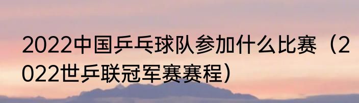 2022中国乒乓球队参加什么比赛（2022世乒联冠军赛赛程）